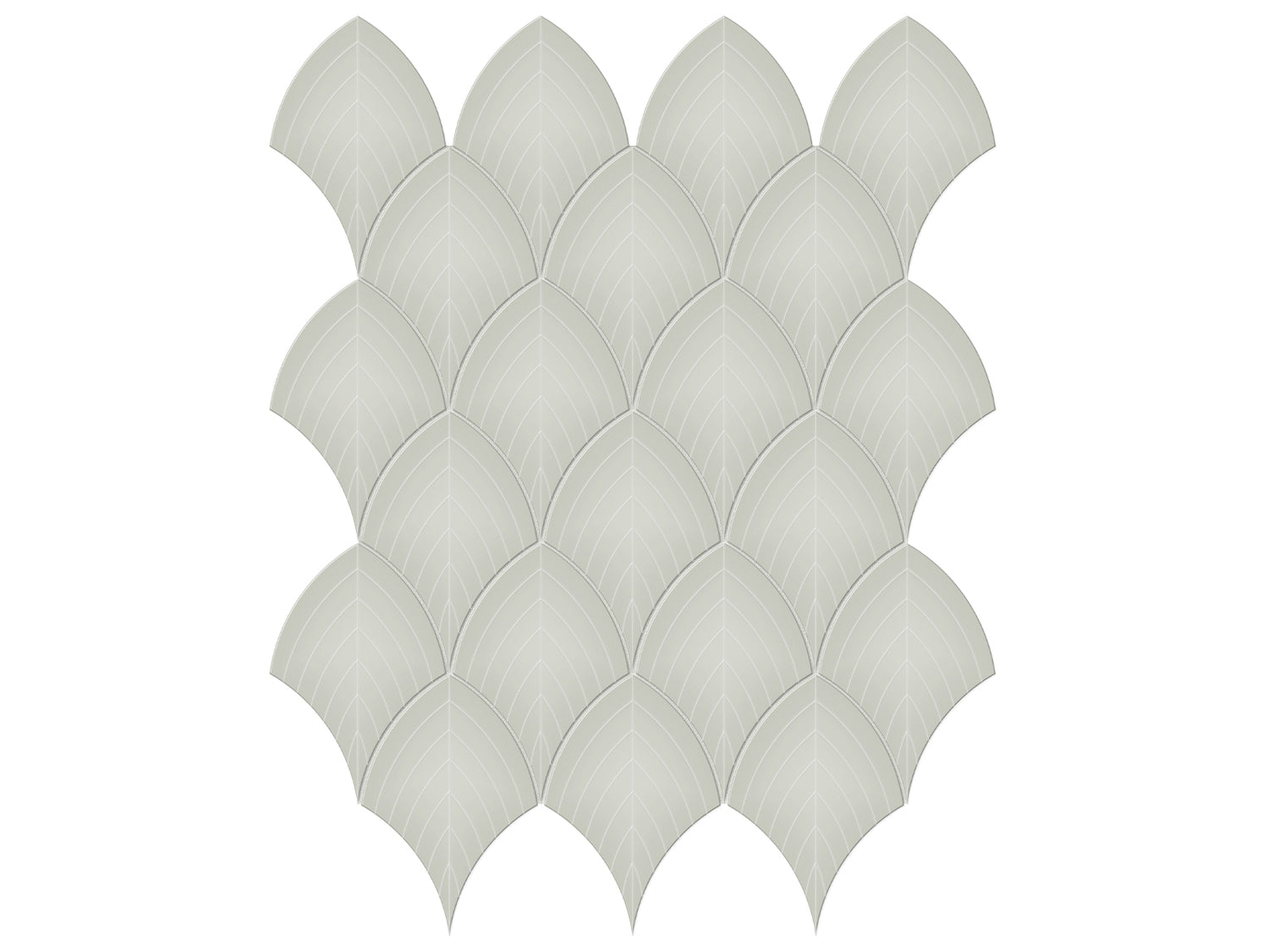 Scallop Soho Soft Sage Glossy Glazed Porcelain Mosaic
