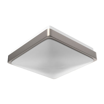 15W Square LED Flush Mount Ceiling Light - 11 inch Brushed Nickel - 1050 Lm - Single Ring
