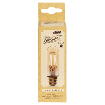 T10 LED Original Vintage Light Bulb, 4 Watts, E26, Dimmable, Decorative Bulb