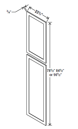 Tall Decorative Door Panel - 23 1/2 W x 78 1/2H - Aria White Shaker - RTA