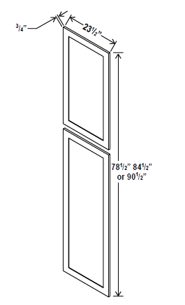 Tall Decorative Door Panel - 23 1/2 "W x 78 1/2"H x 3/4"D - Aria White Shaker - RTA