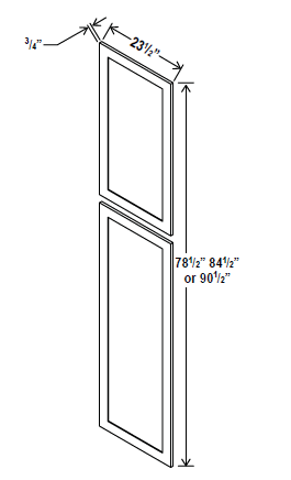 Tall Decorative Door Panel - 23 1/2"W x 78 1/2"H x 3/4"D - Charleston Saddle