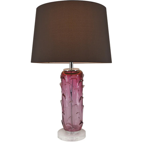 Jacinto Sculpted Translucent Glass Accent Table Lamp 27" - Rouge Pink/Chocolate Brown
