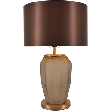 Lola Sculpted Glass Table Lamp 23" - Spiced Apricot/Chocolate Brown