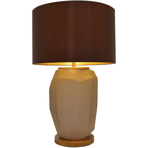 Lola Big Sculpted Glass Table Lamp 30" - Spiced Apricot/Chocolate Brown