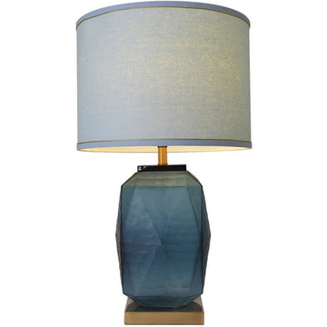 Platycodon Little Sculpted Glass Table Lamp 23" - Ocean Blue/Light Blue