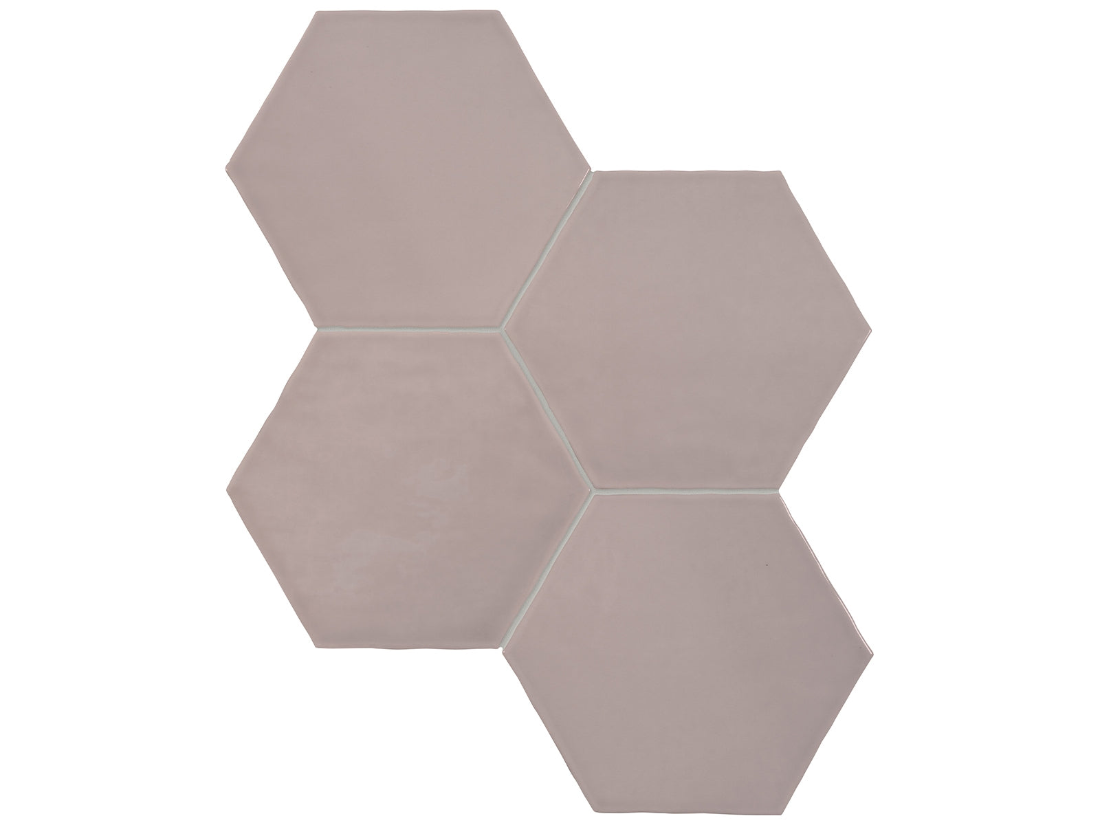 6 in Teramoda Petal Hexagon Glossy Pressed Glazed Ceramic Tile