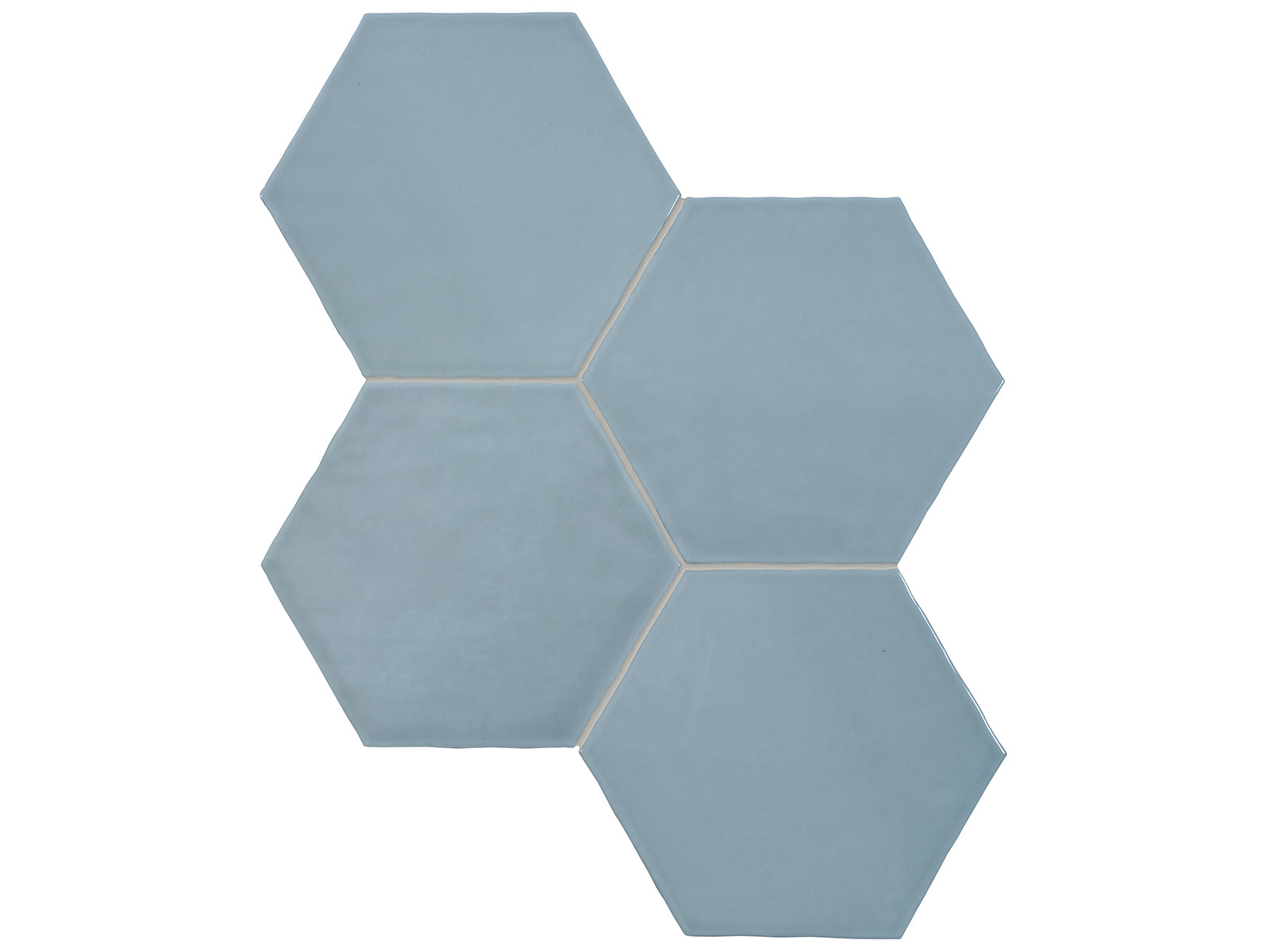 6 in Teramoda Sky Hexagon Glossy Pressed Glazed Ceramic Tile