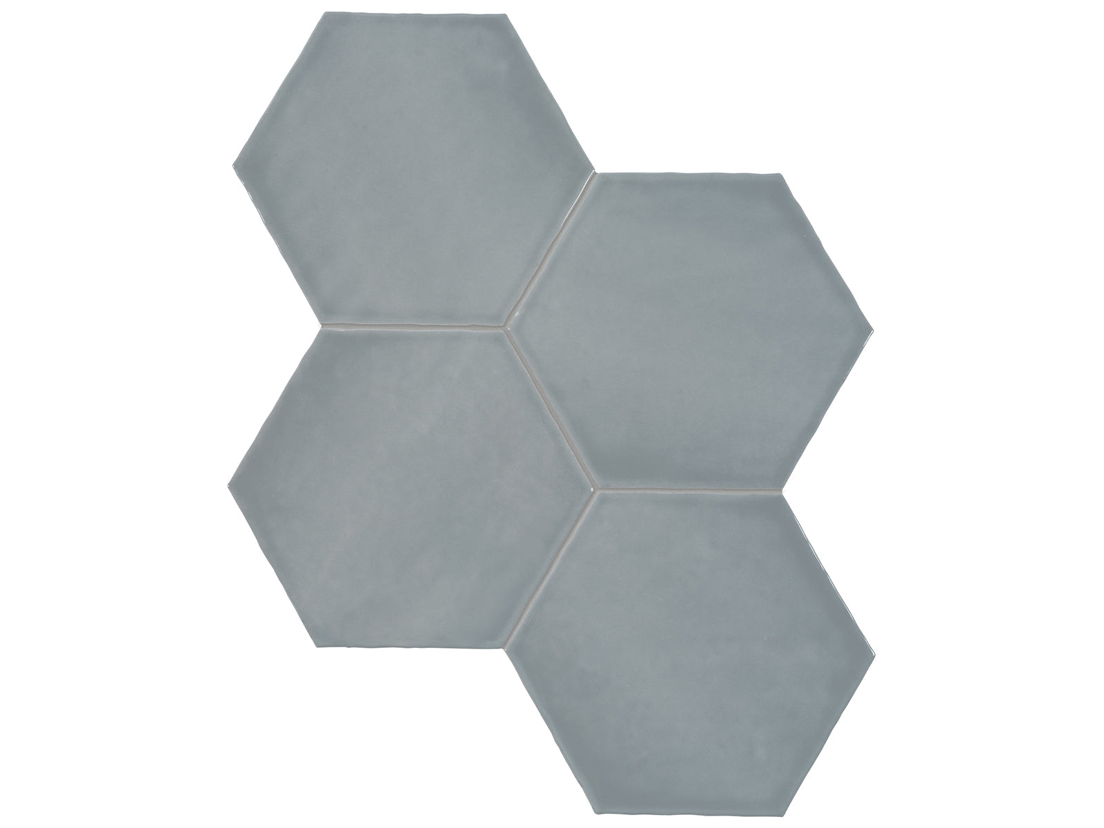 6 in Teramoda Sterling Hexagon Glossy Pressed Glazed Ceramic Tile