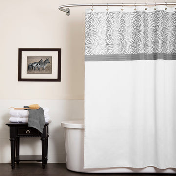 Serengeti White Shower Curtain
