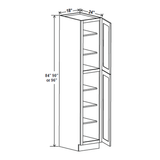 Wall Pantry Cabinet - 18W x 84H x 24D -Charleston White - RTA