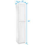 Wall Pantry Cabinet - 18W x 96H x 24D - Aria White Shaker - RTA