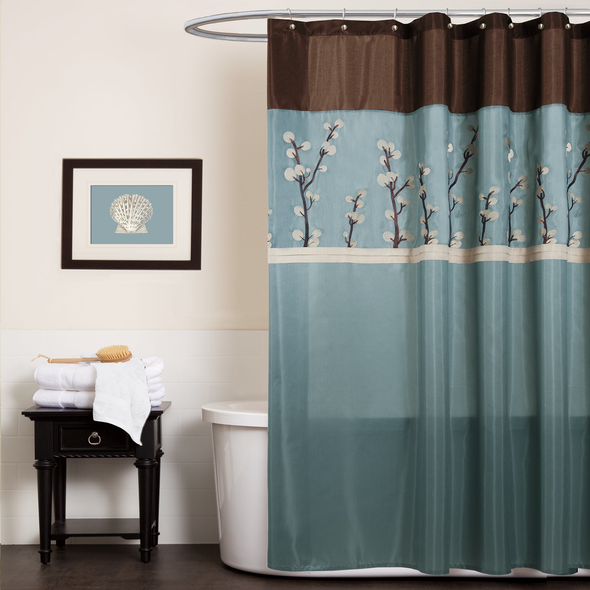 Cocoa Flower Shower Curtain