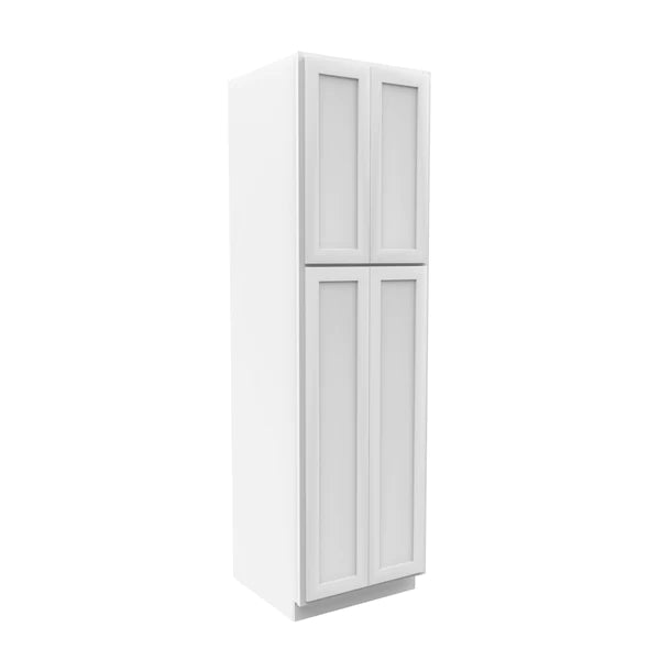 Wall Pantry Cabinet - 24W x 84H x 24D - Aria White Shaker
