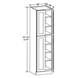 Wall Pantry Cabinet - 24W x 84H x 24D -Charleston White - RTA