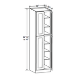 Wall Pantry Cabinet - 24W x 90H x 24D -Charleston White - RTA