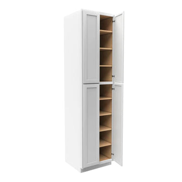Wall Pantry Cabinet - 24W x 96H x 24D - Aria White Shaker
