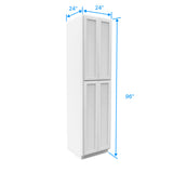 Wall Pantry Cabinet - 24W x 96H x 24D - Aria White Shaker - RTA