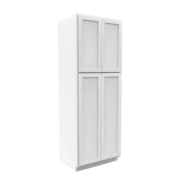 Wall Pantry Cabinet - 30"W x 84"H x 24"D - Aria White Shaker