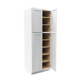 Wall Pantry Cabinet - 30"W x 84"H x 24"D - Aria White Shaker - RTA