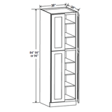 Wall Pantry Cabinet - 30"W x 96"H x 24"D -Charleston White - RTA