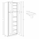 RTA - Elegant White - Double Door Utility Cabinet | 24"W x 84"H x 24"D