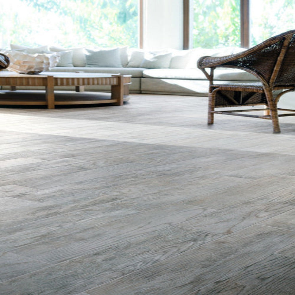 HM Piazza Montagna Dapple Gray 6" x 24" Porcelain Tile Builder's Grade