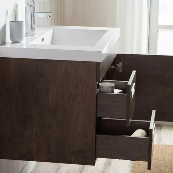 Alpha Floating / Wall Mounted Bathroom Vanity with Acrylic Sink