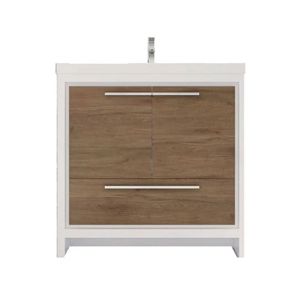 Divine Freestanding Bathroom Vanity With Acrylic Sink, Soft Closing Doors & Drawers - BUILDMYPLACE