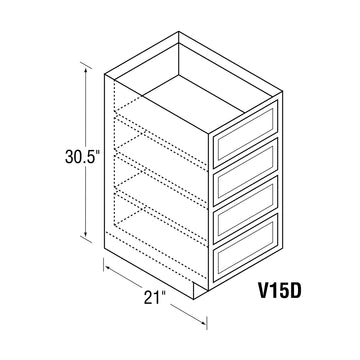 30.5 Inch High Vanity Cabinet - Chadwood Shaker - 15 Inch W x 30.5 Inch H x 21 Inch D