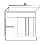 Vanity Sink Base - 36W x 34 1/2 x 21D - 1D, 2 Right DRW - Charleston Saddle - RTA