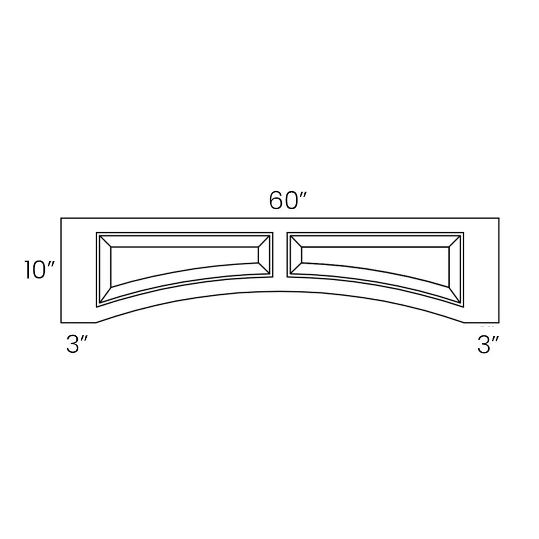 Arched Valance - Raised Panel | 60"W x 10"H - Carver