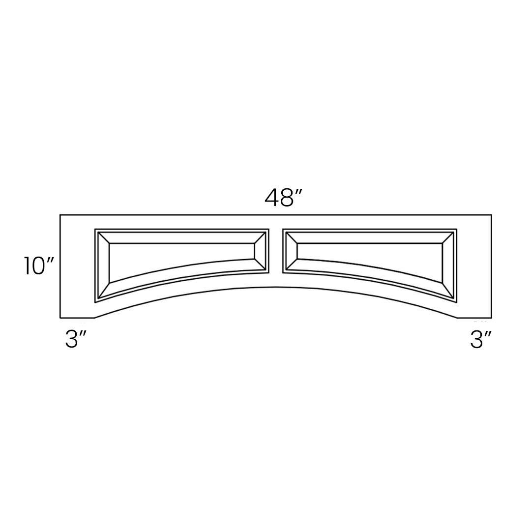 Arched Valance - Raised Panel | 48"W x 10"H - Carver