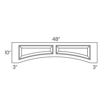 Arched Valance - Raised Panel | 48"W x 10"H - Carver