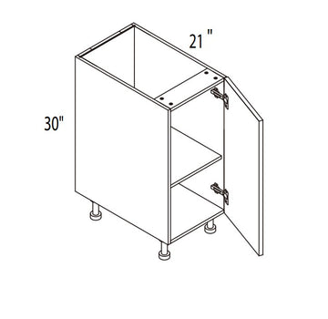 RTA - White Shaker - Vanity Base Full Single Door Cabinet | 21