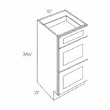 RTA - Park Avenue White - 15"W x 34.5"H x 21"D - Vanity Drawer Base Cabinet