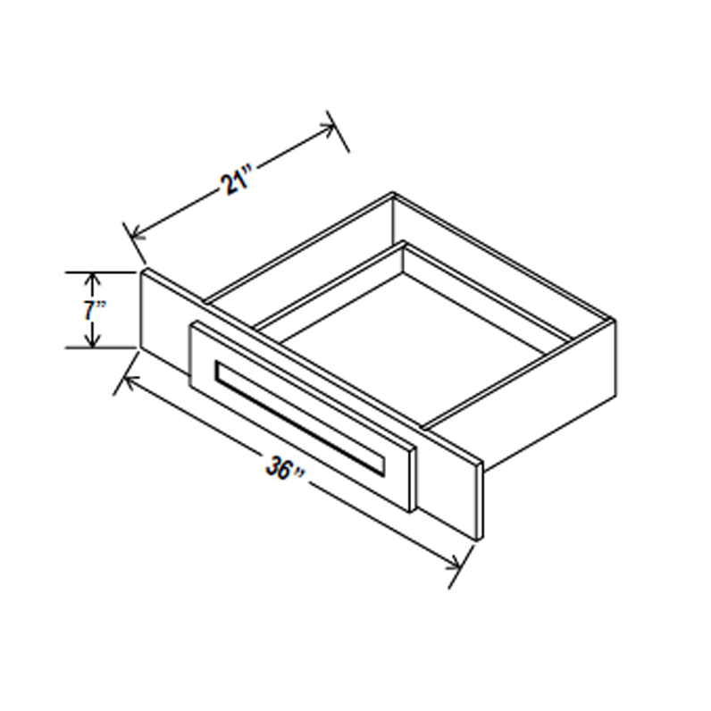 Knee Drawer - 36W x 7H x 21D -Charleston White - RTA