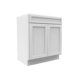 Vanity Sink Base Cabinet - 30W x 34 1/2H x 21D - Aria White Shaker - RTA