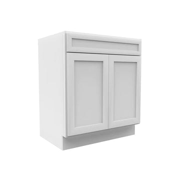 Vanity Sink Base Cabinet - 30W x 34 1/2H x 21D - Aria White Shaker