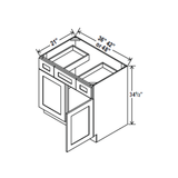 Vanity Sink Drawer Base Cabinet - 48W x 34 1/2H x 21D - 2 DRW, 2D -Charleston White - RTA