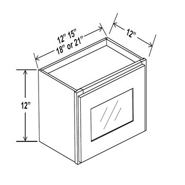 12 inch Wall Cabinet - 12W x 12H x 12D - Grey Shaker Cabinet - RTA