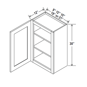 Wall Kitchen Cabinet - 21W x 30H x 12D -Charleston White - RTA