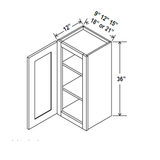 Wall Kitchen Cabinet - 21W x 36H x 12D -Charleston White