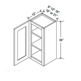 Wall Kitchen Cabinet - 21W x 36H x 12D - Grey Shaker Cabinet - RTA
