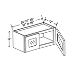 Wall Kitchen Cabinet - 24W x 12H x 12D -Charleston White