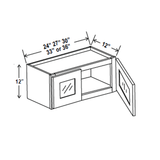 Wall Kitchen Cabinet - 24W x 12H x 12D - Charleston Saddle - RTA