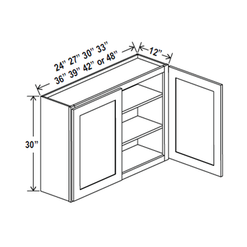 Wall Kitchen Cabinet - 24W x 30H x 12D -Charleston White - RTA