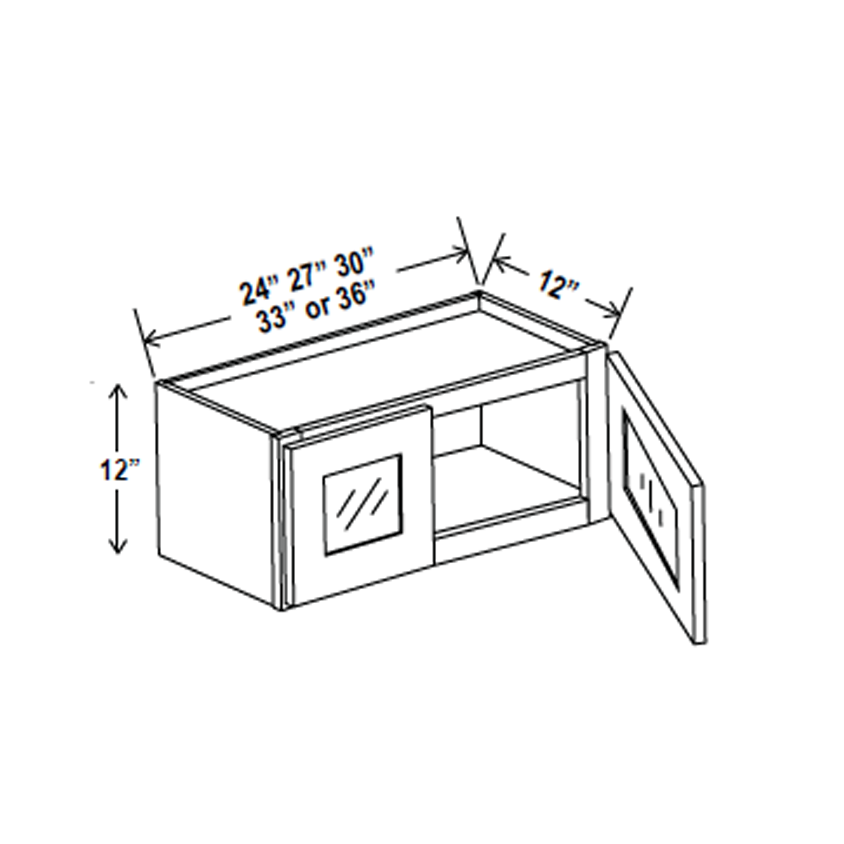 Wall Kitchen Cabinet - 27W x 12H x 12D - Charleston Saddle - RTA
