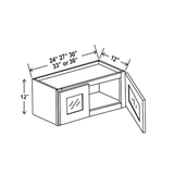 Wall Kitchen Cabinet - 27W x 12H x 12D - Charleston Saddle - RTA