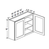 Wall Kitchen Cabinet - 27W x 30H x 12D -Charleston White